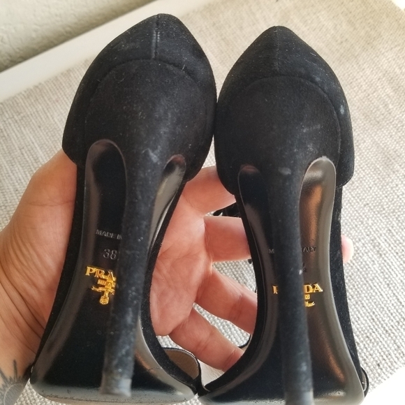 Prada | Suede Fringe Sandals - Picture 8 of 12